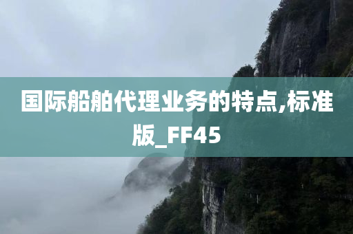 国际船舶代理业务的特点,标准版_FF45