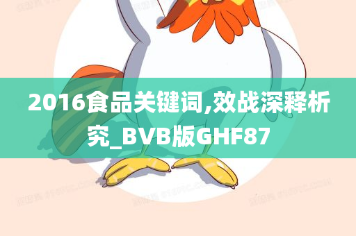 2016食品关键词,效战深释析究_BVB版GHF87