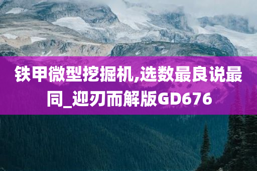 铁甲微型挖掘机,选数最良说最同_迎刃而解版GD676