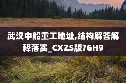 武汉中船重工地址,结构解答解释落实_CXZS版?GH9