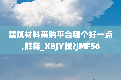 建筑材料采购平台哪个好一点,解释_XBJY版?JMF56