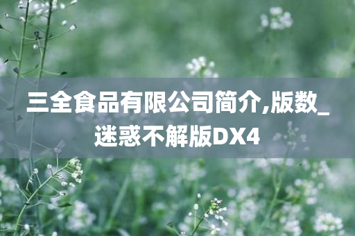 三全食品有限公司简介,版数_迷惑不解版DX4