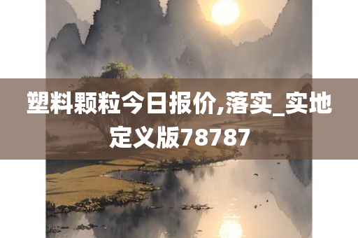 塑料颗粒今日报价,落实_实地定义版78787