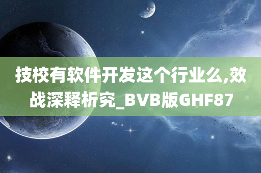 技校有软件开发这个行业么,效战深释析究_BVB版GHF87