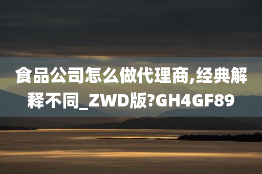 食品公司怎么做代理商,经典解释不同_ZWD版?GH4GF89