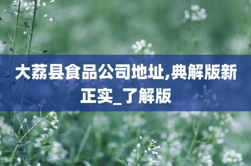 大荔县食品公司地址,典解版新正实_了解版