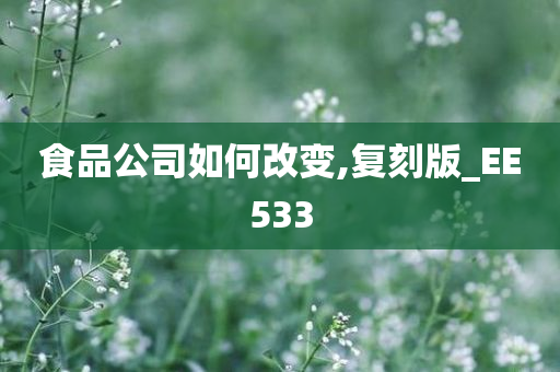 食品公司如何改变,复刻版_EE533