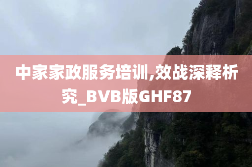 中家家政服务培训,效战深释析究_BVB版GHF87