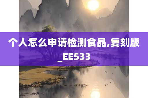 个人怎么申请检测食品,复刻版_EE533