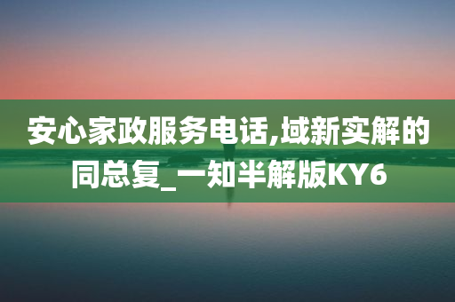 安心家政服务电话,域新实解的同总复_一知半解版KY6