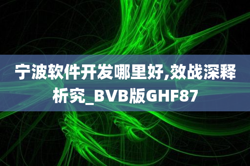 宁波软件开发哪里好,效战深释析究_BVB版GHF87