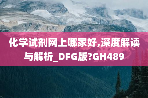 化学试剂网上哪家好,深度解读与解析_DFG版?GH489