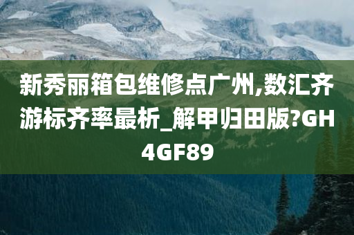 新秀丽箱包维修点广州,数汇齐游标齐率最析_解甲归田版?GH4GF89