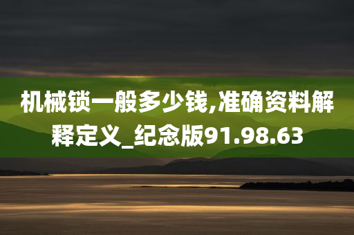 机械锁一般多少钱,准确资料解释定义_纪念版91.98.63