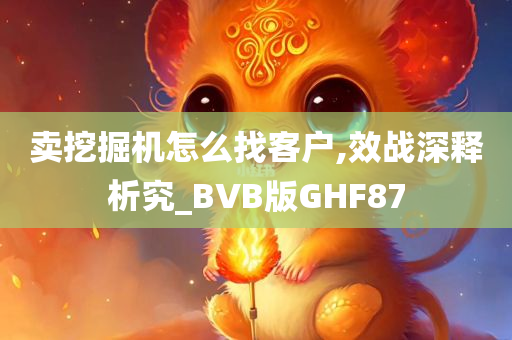 卖挖掘机怎么找客户,效战深释析究_BVB版GHF87