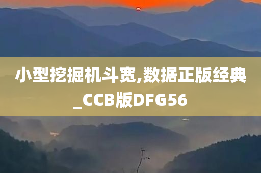 小型挖掘机斗宽,数据正版经典_CCB版DFG56