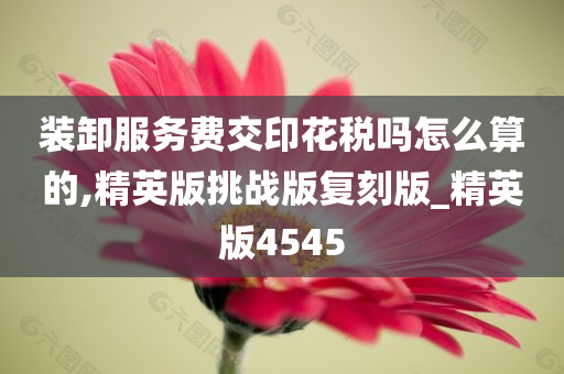 装卸服务费交印花税吗怎么算的,精英版挑战版复刻版_精英版4545