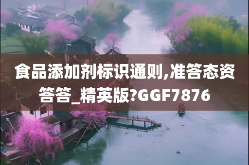 食品添加剂标识通则,准答态资答答_精英版?GGF7876