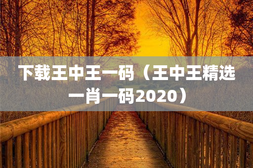 下载王中王一码（王中王精选一肖一码2020）