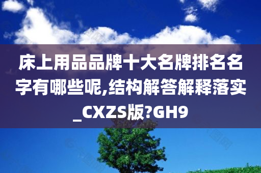 床上用品品牌十大名牌排名名字有哪些呢,结构解答解释落实_CXZS版?GH9