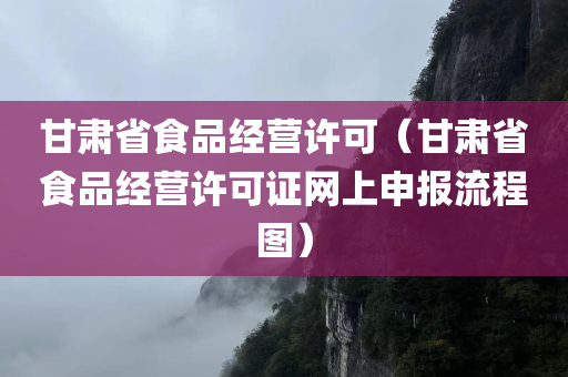 甘肃省食品经营许可（甘肃省食品经营许可证网上申报流程图）