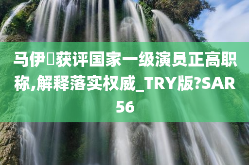 马伊琍获评国家一级演员正高职称,解释落实权威_TRY版?SAR56