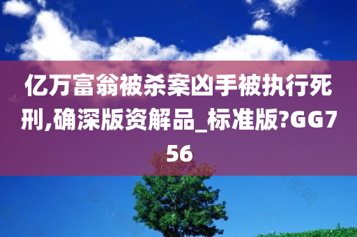 亿万富翁被杀案凶手被执行死刑,确深版资解品_标准版?GG756