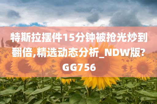 特斯拉摆件15分钟被抢光炒到翻倍,精选动态分析_NDW版?GG756