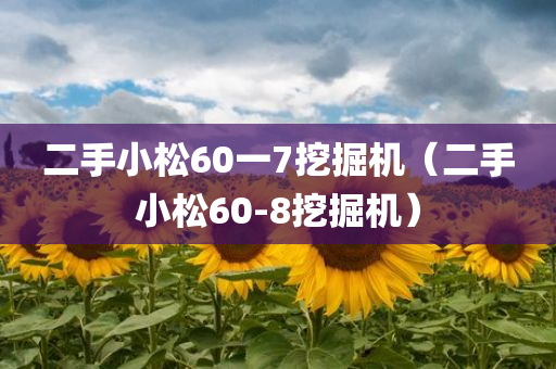 二手小松60一7挖掘机（二手小松60-8挖掘机）