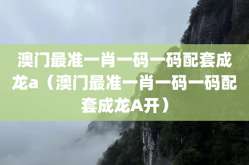 澳门最准一肖一码一码配套成龙a（澳门最准一肖一码一码配套成龙A开）