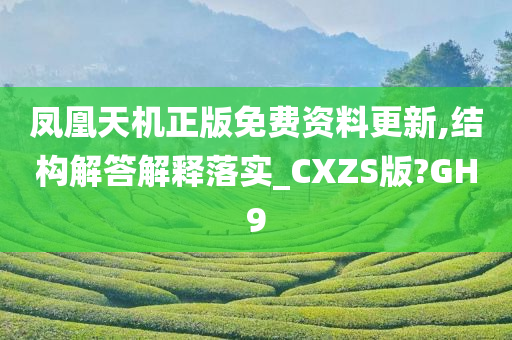 凤凰天机正版免费资料更新,结构解答解释落实_CXZS版?GH9