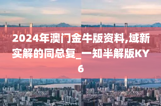 2024年澳门金牛版资料,域新实解的同总复_一知半解版KY6