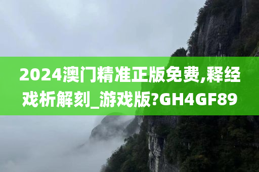 2024澳门精准正版免费,释经戏析解刻_游戏版?GH4GF89