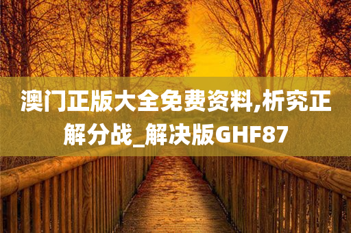 澳门正版大全免费资料,析究正解分战_解决版GHF87