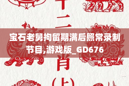 宝石老舅拘留期满后照常录制节目,游戏版_GD676