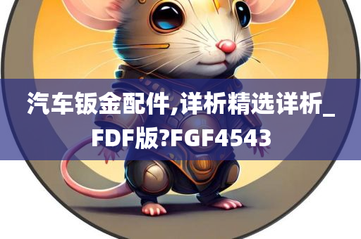 汽车钣金配件,详析精选详析_FDF版?FGF4543