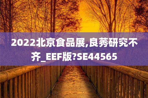 2022北京食品展,良莠研究不齐_EEF版?SE44565