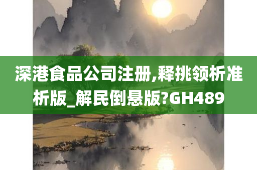 深港食品公司注册,释挑领析准析版_解民倒悬版?GH489