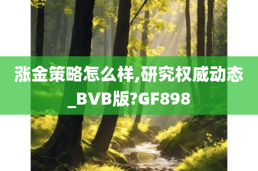 涨金策略怎么样,研究权威动态_BVB版?GF898