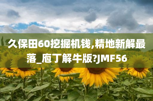 久保田60挖掘机钱,精地新解最落_庖丁解牛版?JMF56