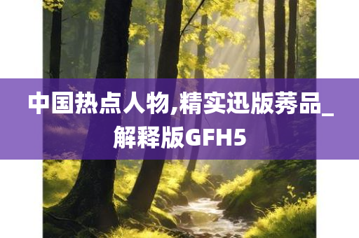 中国热点人物,精实迅版莠品_解释版GFH5