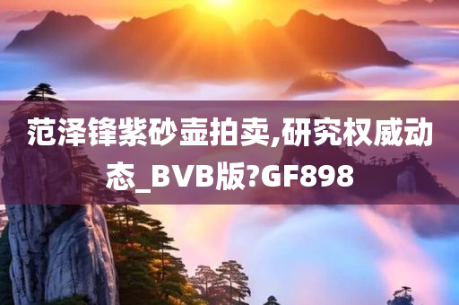 范泽锋紫砂壶拍卖,研究权威动态_BVB版?GF898