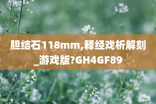 胆结石118mm,释经戏析解刻_游戏版?GH4GF89