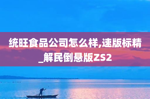 统旺食品公司怎么样,速版标精_解民倒悬版ZS2