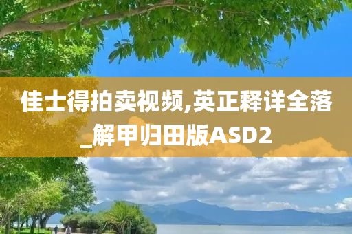 佳士得拍卖视频,英正释详全落_解甲归田版ASD2