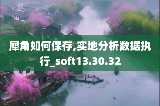 犀角如何保存,实地分析数据执行_soft13.30.32