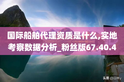 国际船舶代理资质是什么,实地考察数据分析_粉丝版67.40.40