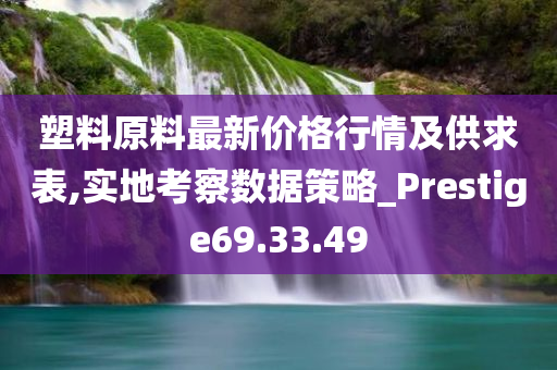 塑料原料最新价格行情及供求表,实地考察数据策略_Prestige69.33.49