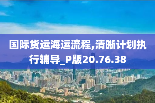 国际货运海运流程,清晰计划执行辅导_P版20.76.38