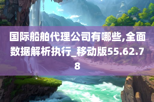 国际船舶代理公司有哪些,全面数据解析执行_移动版55.62.78